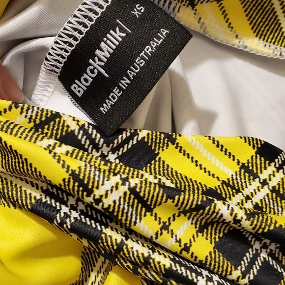 NWOT Blackmilk Tartan Yellow Skater Skirt - Picture 5 of 5
